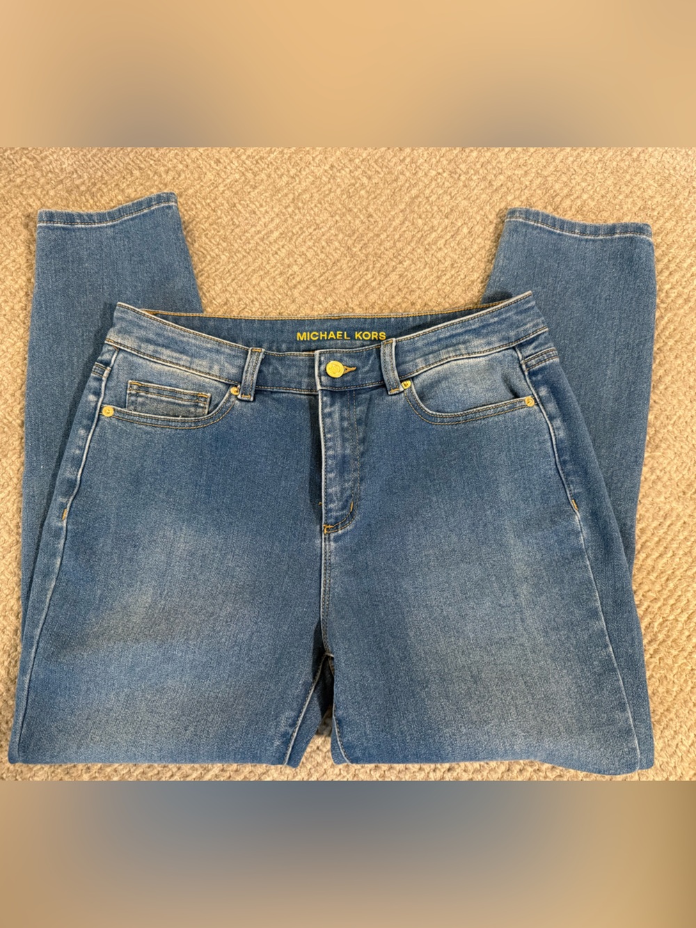 Michael Kors Medium Blue Straight-Leg Jeans